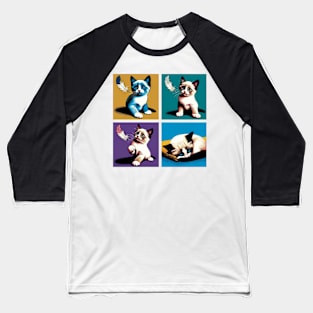 Snowshoe Pop Art - Cute Kitties Baseball T-Shirt